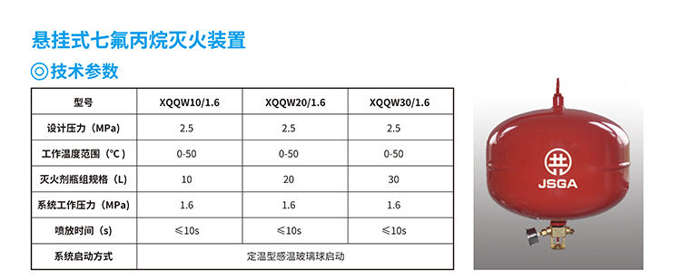 懸掛式七氟丙烷滅火裝置