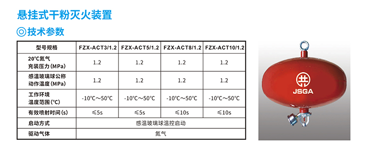 懸掛式干粉滅火裝置